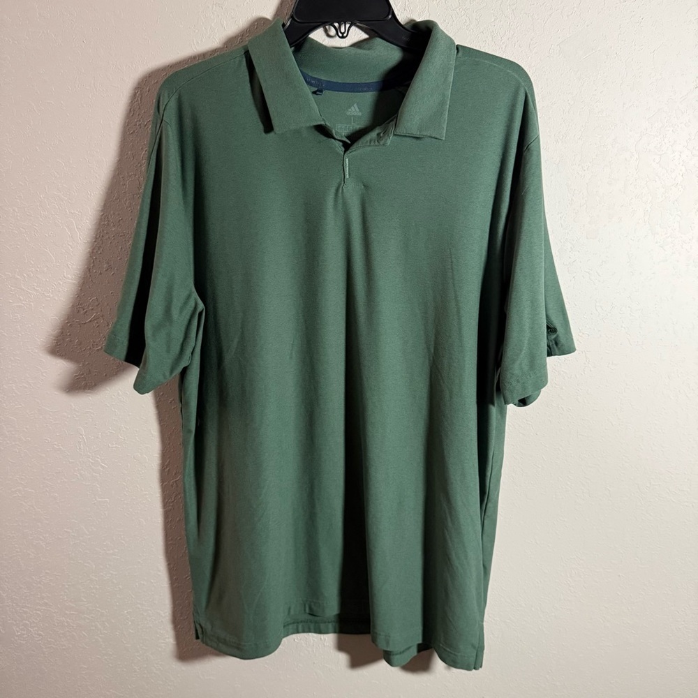 Men’s Pink and Green Adidas Golf Lightweight Breathable Activewear Polos